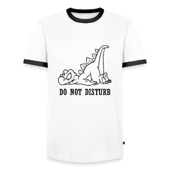 Dinosaur Dino - Men's Ringer Shirt - white/black - Front - AI Model Female 172 light (172cm) & AI Model Male 178 dark (178cm)