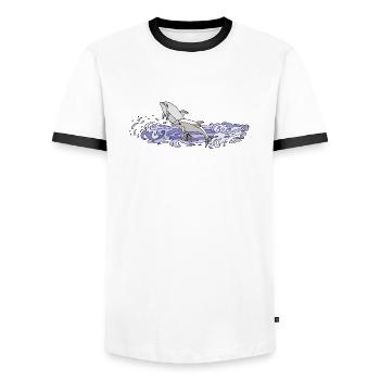 Dolphins - Men's Ringer Shirt - white/black - Front - AI Model Female 172 light (172cm) & AI Model Male 178 dark (178cm)