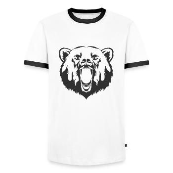 Bären - Männer Kontrast-T-Shirt - Weiß/Schwarz - Vorne - AI Model Female 172 light (172cm) & AI Model Male 178 dark (178cm)