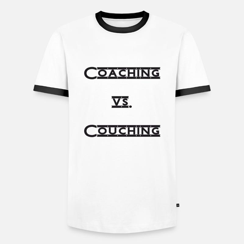 coaching vs. couching - Men's Ringer Shirt - white/black