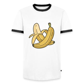 Banane - Männer Kontrast-T-Shirt - Weiß/Schwarz - Vorne - AI Model Female 172 light (172cm) & AI Model Male 178 dark (178cm)