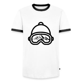 Snowboard Snowboarder - Männer Kontrast-T-Shirt - Weiß/Schwarz - Vorne - AI Model Female 172 light (172cm) & AI Model Male 178 dark (178cm)