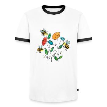 Insects - Men's Ringer Shirt - white/black - Front - AI Model Female 172 light (172cm) & AI Model Male 178 dark (178cm)