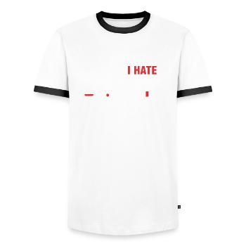 Dinge, die ich hasse - Humor Gamer & Programmierer - Männer Kontrast-T-Shirt - Weiß/Schwarz - Vorne - AI Model Female 172 light (172cm) & AI Model Male 178 dark (178cm)