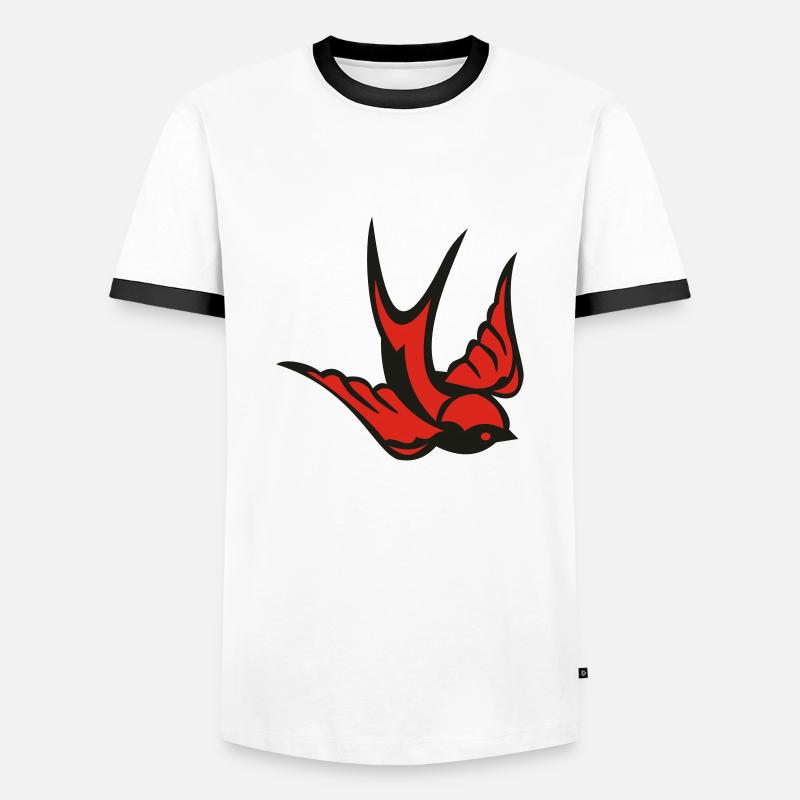 Schwalbe - Männer Kontrast-T-Shirt - Weiß/Schwarz
