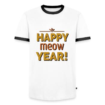 Frohes neues Jahr! - Männer Kontrast-T-Shirt - Weiß/Schwarz - Vorne - AI Model Female 172 light (172cm) & AI Model Male 178 dark (178cm)