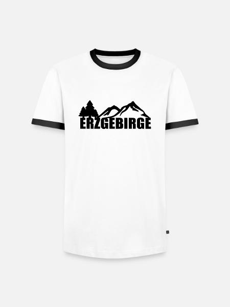 Erzgebirge - Männer Kontrast-T-Shirt - Weiß/Schwarz