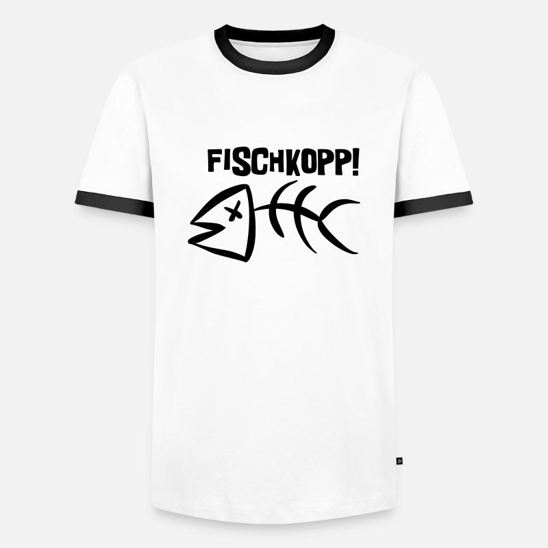 Fischkopp! - Männer Kontrast-T-Shirt - Weiß/Schwarz