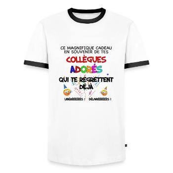 Tes Meilleurs Collegues adorés - T-shirt contrasté Homme - blanc/noir - Devant - AI Model Female 172 light (172cm) & AI Model Male 178 dark (178cm)