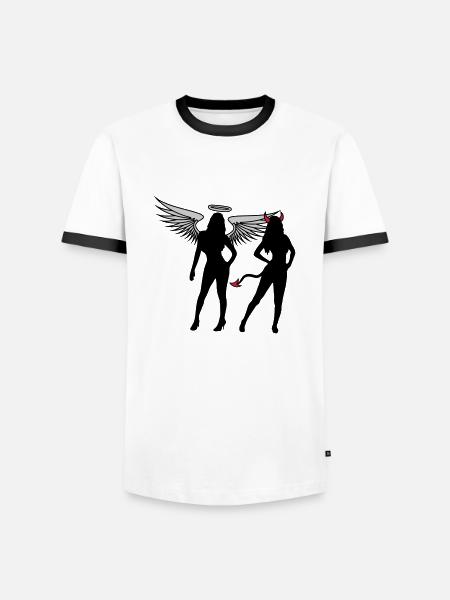 Angel Devil Girls - Men's Ringer Shirt - white/black