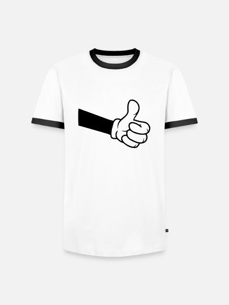 Conferma OK Comic Hand - Maglietta Contrast da uomo - bianco/nero
