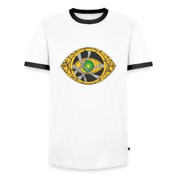 Eye of Agamotto - Men's Ringer Shirt - white/black - Front - AI Model Female 172 light (172cm) & AI Model Male 178 dark (178cm)