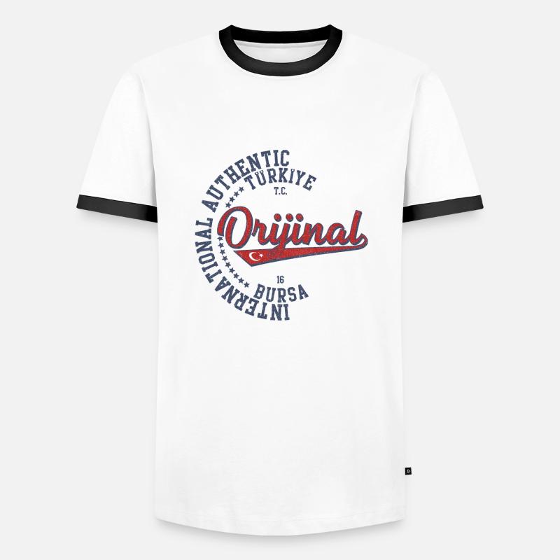 Bursa - Men's Ringer Shirt - white/black