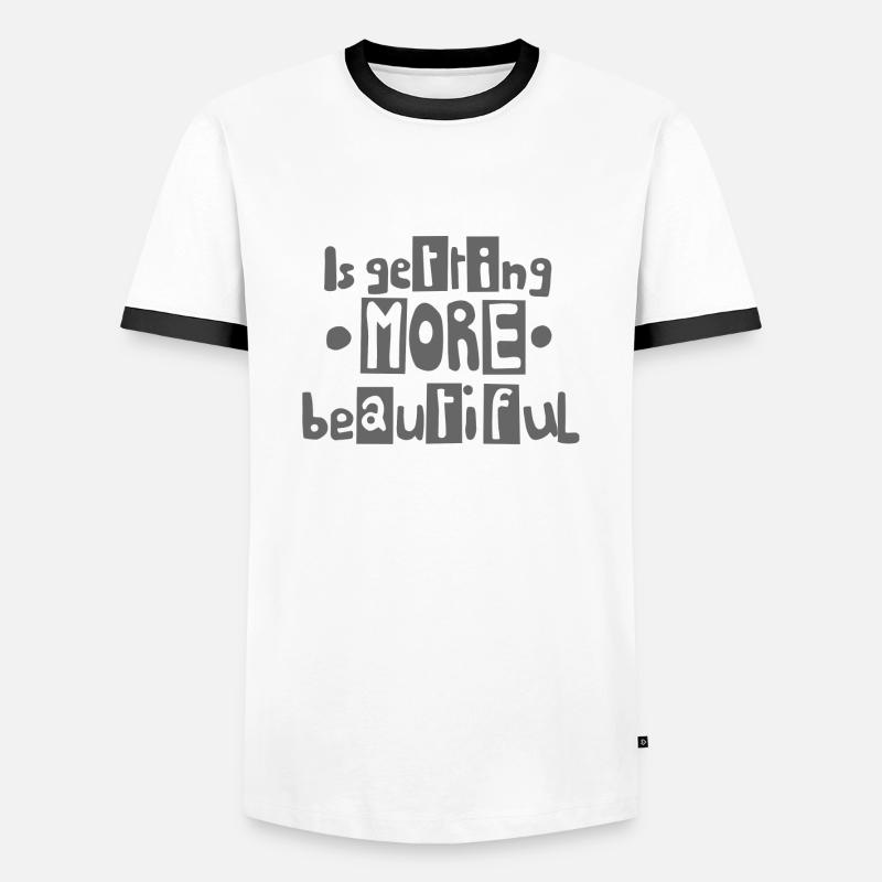 wird schöner grau - Männer Kontrast-T-Shirt - Weiß/Schwarz