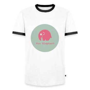 Pro Elephant - Men's Ringer Shirt - white/black - Front - AI Model Female 172 light (172cm) & AI Model Male 178 dark (178cm)