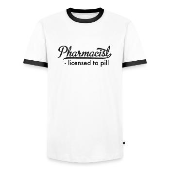Apotheker - Männer Kontrast-T-Shirt - Weiß/Schwarz - Vorne - AI Model Female 172 light (172cm) & AI Model Male 178 dark (178cm)
