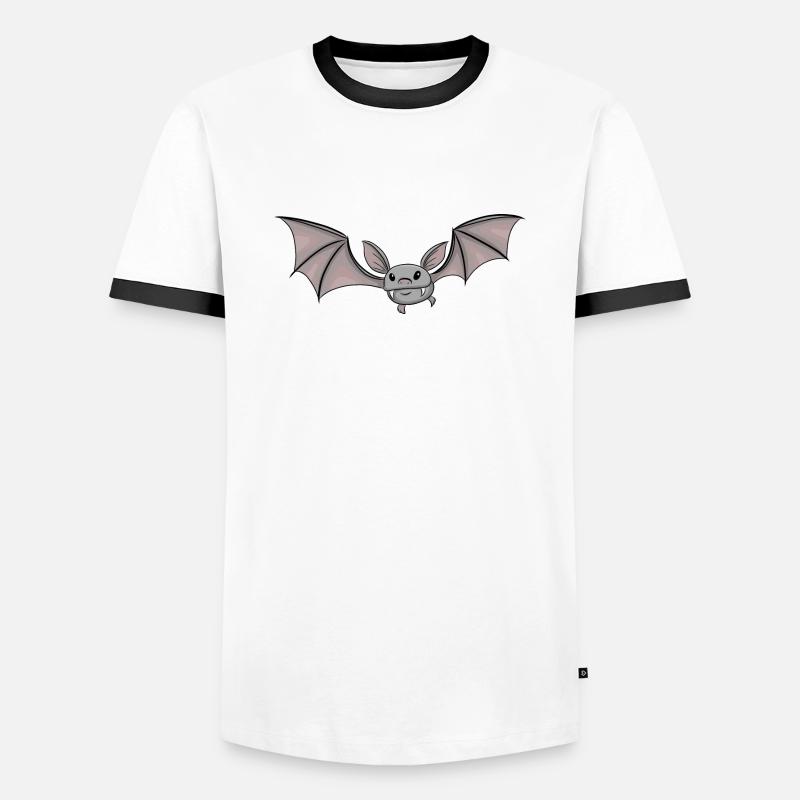 Fledermaus - Männer Kontrast-T-Shirt - Weiß/Schwarz