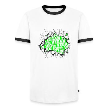 birthday present present idea joke funny quote - Men's Ringer Shirt - white/black - Front - AI Model Female 172 light (172cm) & AI Model Male 178 dark (178cm)