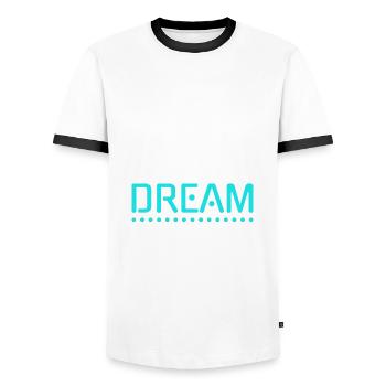 Greifen Sie nach Ihren Träumen - Männer Kontrast-T-Shirt - Weiß/Schwarz - Vorne - AI Model Female 172 light (172cm) & AI Model Male 178 dark (178cm)