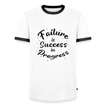 Failure is Success in Progress - Men's Ringer Shirt - white/black - Front - AI Model Female 172 light (172cm) & AI Model Male 178 dark (178cm)