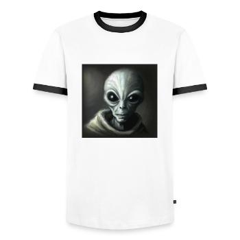 Alien - Men's Ringer Shirt - white/black - Front - AI Model Female 172 light (172cm) & AI Model Male 178 dark (178cm)