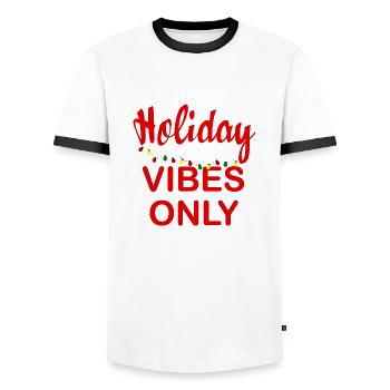 Ambiance vacances seulement Noel - T-shirt contrasté Homme - blanc/noir - Devant - AI Model Female 172 light (172cm) & AI Model Male 178 dark (178cm)