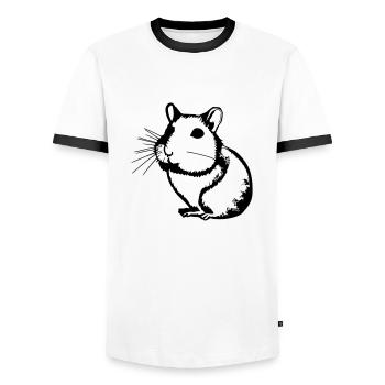 Hamster Cute Animal Rodent Animals Pet Vector 5 - Men's Ringer Shirt - white/black - Front - AI Model Female 172 light (172cm) & AI Model Male 178 dark (178cm)