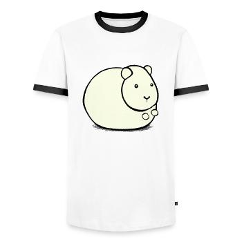 Hamster mignon animal rongeur animaux drôle animal 4 - T-shirt contrasté Homme - blanc/noir - Devant - AI Model Female 172 light (172cm) & AI Model Male 178 dark (178cm)