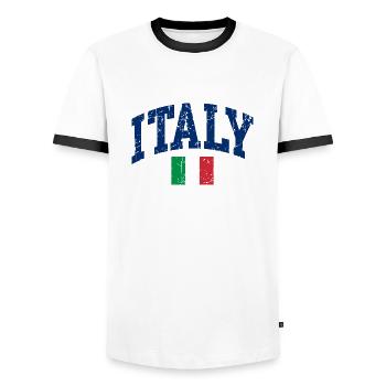 Italian flag - Men's Ringer Shirt - white/black - Front - AI Model Female 172 light (172cm) & AI Model Male 178 dark (178cm)