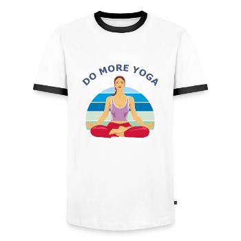 Meditierendes Mädchen. Machen Sie mehr Yoga - Männer Kontrast-T-Shirt - Weiß/Schwarz - Vorne - AI Model Female 172 light (172cm) & AI Model Male 178 dark (178cm)