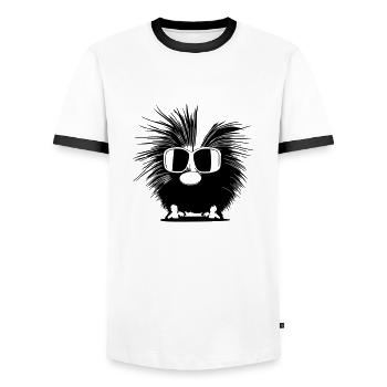 Porcupine Lunettes de soleil Mignons animaux Vecteur 13 - T-shirt contrasté Homme - blanc/noir - Devant - AI Model Female 172 light (172cm) & AI Model Male 178 dark (178cm)