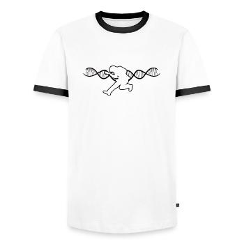 Guitar Plucked Instrument Guitarist Musical Instrument - Men's Ringer Shirt - white/black - Front - AI Model Female 172 light (172cm) & AI Model Male 178 dark (178cm)