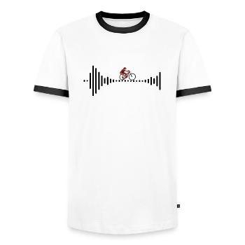 Marathon Triathlon Running joggen Biking Radfahren - Männer Kontrast-T-Shirt - Weiß/Schwarz - Vorne - AI Model Female 172 light (172cm) & AI Model Male 178 dark (178cm)
