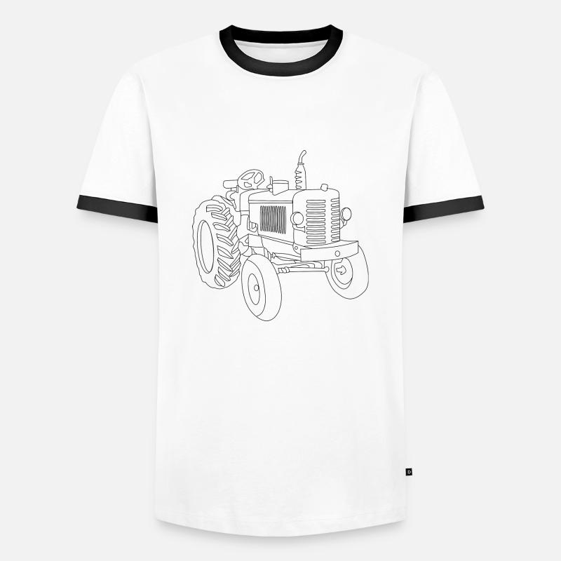 Oldtimer Traktor - Männer Kontrast-T-Shirt - Weiß/Schwarz