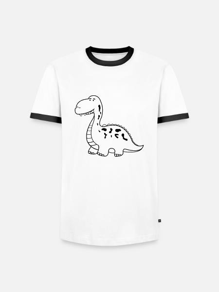 dino - Men's Ringer Shirt - white/black
