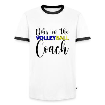 Dibs sur l’entraîneur de volleyball 3 - T-shirt contrasté Homme - blanc/noir - Devant - AI Model Female 172 light (172cm) & AI Model Male 178 dark (178cm)
