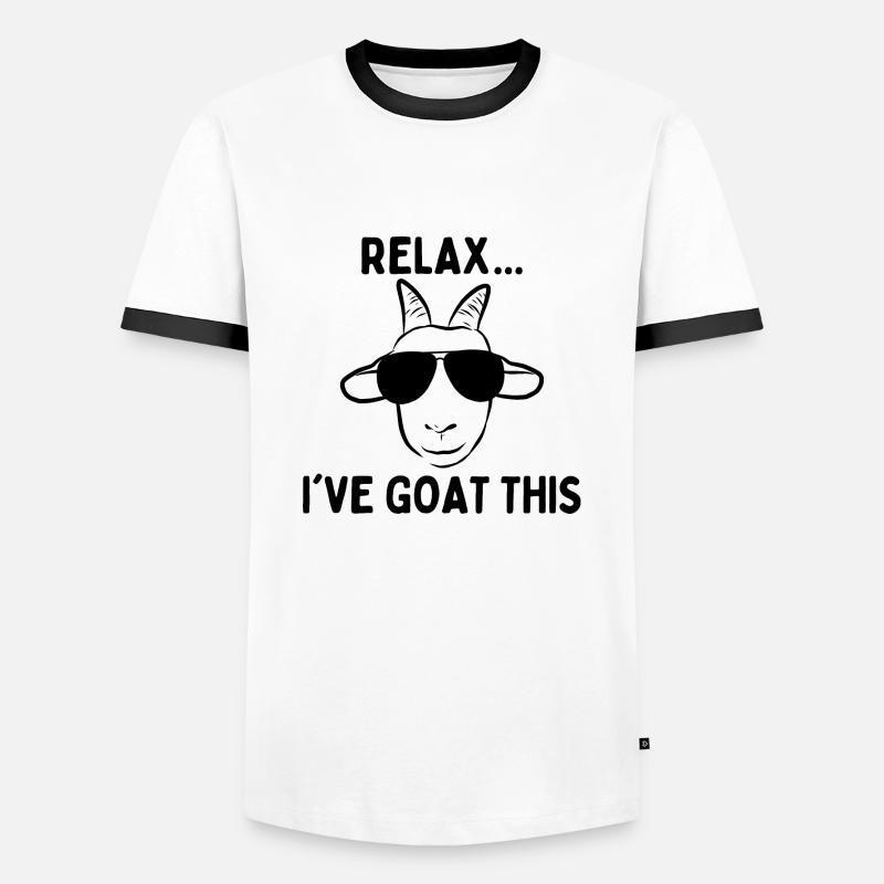 Relax I Goat This - Men's Ringer Shirt - white/black