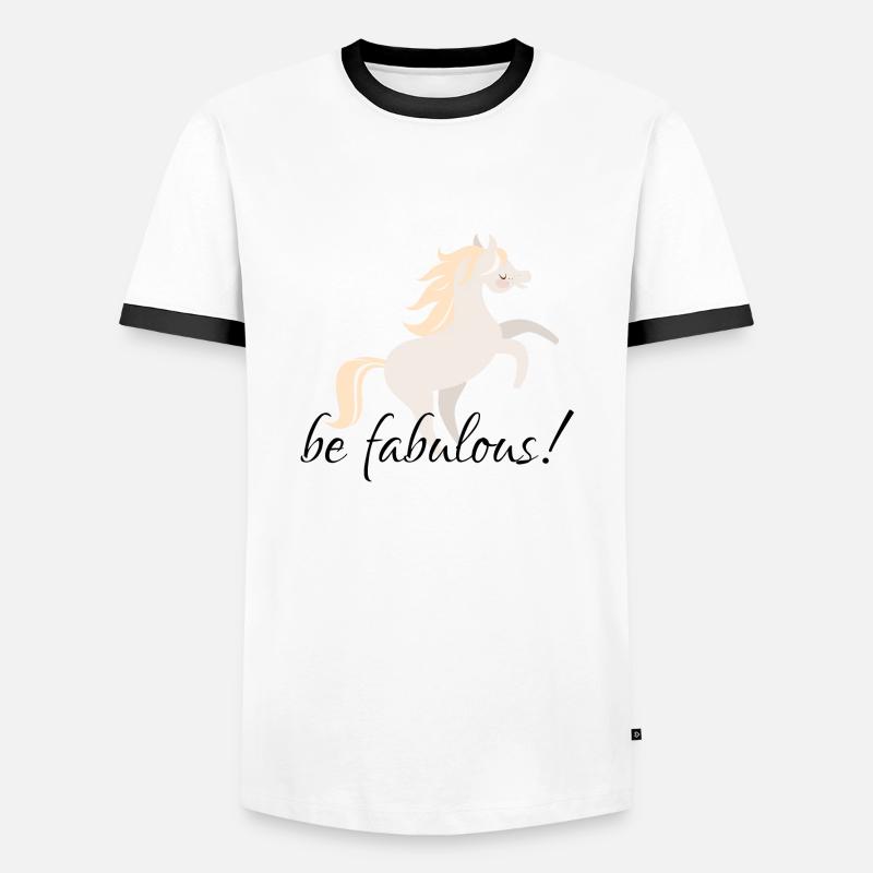 Pferde - Männer Kontrast-T-Shirt - Weiß/Schwarz