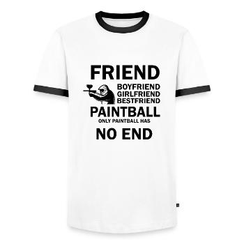 Paintball Airsoft - T-shirt contrasté Homme - blanc/noir - Devant - AI Model Female 172 light (172cm) & AI Model Male 178 dark (178cm)