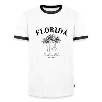 Florida - Miami - Sunshine State - Orlando - Männer Kontrast-T-Shirt - Weiß/Schwarz - Vorne - AI Model Female 172 light (172cm) & AI Model Male 178 dark (178cm)