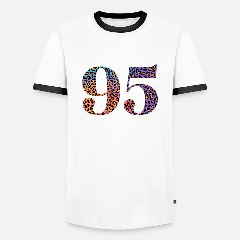 95th Birthday Leopard - Men's Ringer Shirt - white/black