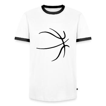 Basketball - Men's Ringer Shirt - white/black - Front - AI Model Female 172 light (172cm) & AI Model Male 178 dark (178cm)