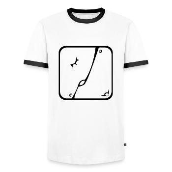 6 Kin Maya BLK Umarmung - Männer Kontrast-T-Shirt - Weiß/Schwarz - Vorne - AI Model Female 172 light (172cm) & AI Model Male 178 dark (178cm)