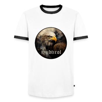 Südtiroler Adler dem Land die Treue - Männer Kontrast-T-Shirt - Weiß/Schwarz - Vorne - AI Model Female 172 light (172cm) & AI Model Male 178 dark (178cm)