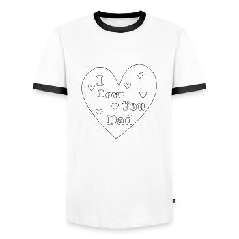 je t'aime papa - T-shirt contrasté Homme - blanc/noir - Devant - AI Model Female 172 light (172cm) & AI Model Male 178 dark (178cm)