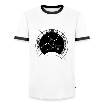 design vierge - T-shirt contrasté Homme - blanc/noir - Devant - AI Model Female 172 light (172cm) & AI Model Male 178 dark (178cm)