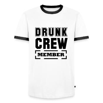 drunk crew member - Männer Kontrast-T-Shirt - Weiß/Schwarz - Vorne - AI Model Female 172 light (172cm) & AI Model Male 178 dark (178cm)