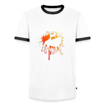Balance exercises horse performance artistic gymnastics on d - Men's Ringer Shirt - white/black - Front - AI Model Female 172 light (172cm) & AI Model Male 178 dark (178cm)