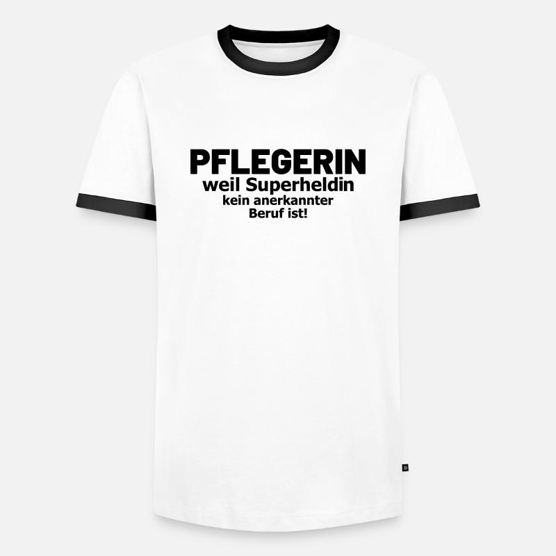 Pflegerin Sprüche Pflegeberuf - Männer Kontrast-T-Shirt - Weiß/Schwarz