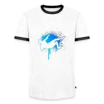 Escalade Hommes Escalade de bloc Femmes Escalade de bloc - T-shirt contrasté Homme - blanc/noir - Devant - AI Model Female 172 light (172cm) & AI Model Male 178 dark (178cm)